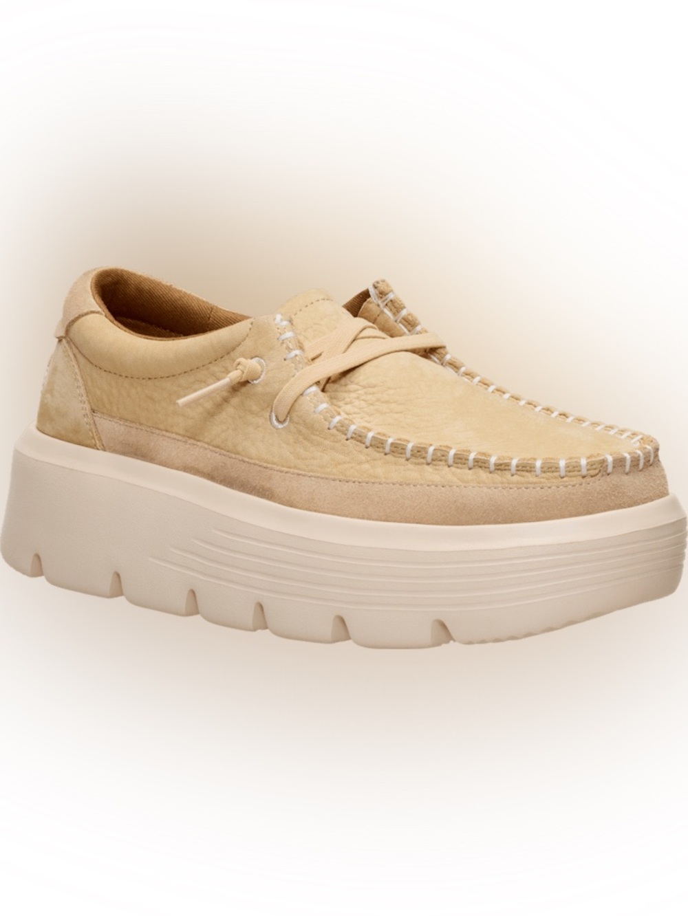 BRAND NEW Hey Dude platform Austin Edge Ox Nubuck Loafers in Tan SIZE 8 - Picture 12 of 15